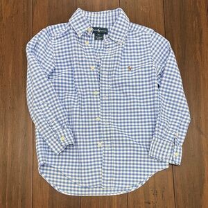 Ralph Lauren Kids Blue and White Checkered Shirt
